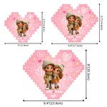 Personalised Heart Hugging Cartoon Character ABS Stand Building Brick Puzzles with Name Room Decor Anniversary Valentine's Day Gift for Couple