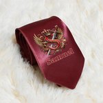 Personalised Knight Badge Initial Tie with Name Anniversary Birthday Father's Day Gift for Man