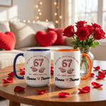 Personlig Six Seven Heart Design 11 oz 15 oz keramisk mugg med namn och underlägg Alla hjärtans dag födelsedagspresent till henne honom