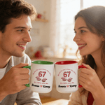 Personlig Six Seven Heart Design 11 oz 15 oz keramisk mugg med namn och underlägg Alla hjärtans dag födelsedagspresent till henne honom