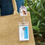 Personalized Bow Retro Frame Oil Painting Pet Photo Acrylic Badge Reel with Name Birthday Adopt Anniversary Daily Use Gift for Pet Owner Lover