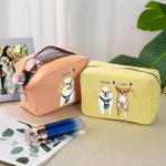 Gepersonaliseerde handgeschilderde aquarel stijl huisdier foto make-up tas met naam dagelijks reizen verjaardagscadeau voor huisdier liefhebbers eigenaren