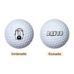 Personalisierter Comic-Stil Charakter Golfball mit Namen Training Turnier Clubwettbewerb Geburtstag Geschenk für Golfer Golfspieler