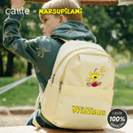 Personlig Marsupilami ryggsäck med flera fack och namn för barn med gul prickig leopard Skolstartspresent för pojkar Flickor | Callie × Marsupilami®