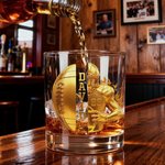 Personalized Golden Football Player 10 oz Whiskey Glass with Name and Number Birthday Father's Day Gift for Man Bartender Whiskey Enthusiast