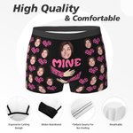 Personalised Funny Face Photo Heart Boxer Brief Men's Underwear Valentine's Day Anniversary Gift for Men