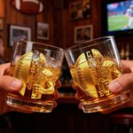 Personalized Golden Football Player 10 oz Whiskey Glass with Name and Number Birthday Father's Day Gift for Man Bartender Whiskey Enthusiast