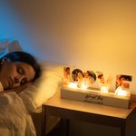 Veilleuse LED personnalisée 3-7 photos avec texte et socle en bois Décoration intérieure Anniversaire Cadeau de Saint-Valentin pour les couples