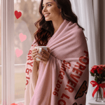 Personifierad söt dvärgpar hjärta ros mjuk pläd med namn och år heminredning Alla hjärtans dag jubileumsgåva för par