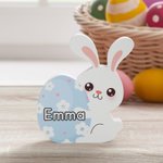 Personalized Multicolor Cute Easter Rabbit Ornament with Name Desk Decor Basket Stuffer Easter Party Gift for Family Kids