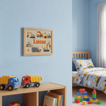 Personalized Construction Truck Jigsaw Puzzles with Name Educational Toy Home Decor Birthday Gift for Boys Kids