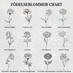 Personligt hängsmycke med graverad födelseblomma och foto perfekt present till kvinna på födelsedag och Alla hjärtans dag