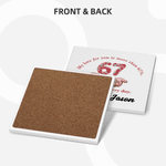 Personlig Six Seven Heart Design 11 oz 15 oz keramisk mugg med namn och underlägg Alla hjärtans dag födelsedagspresent till henne honom