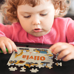 Personalized Construction Truck Jigsaw Puzzles with Name Educational Toy Home Decor Birthday Gift for Boys Kids