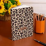 Personalised Leopard Print Highland Cow Pattern A5 Journal Notebook with Name Birthday Gift for Students
