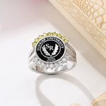 Personalised Birthstone Initial Graduation Signet Ring with Year and Text Graduation Keepsake Gift for University Graduates