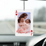 Personalized How Lucky Are We Photo Playing Card Couple Car Air Freshener Ornament Valentine's Day Anniversary Gift for Couples