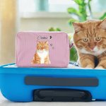 Gepersonaliseerde handgeschilderde aquarel stijl huisdier foto make-up tas met naam dagelijks reizen verjaardagscadeau voor huisdier liefhebbers eigenaren