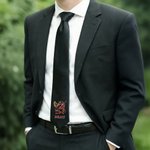 Personalised Knight Badge Initial Tie with Name Anniversary Birthday Father's Day Gift for Man