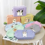 Gepersonaliseerde handgeschilderde aquarel stijl huisdier foto make-up tas met naam dagelijks reizen verjaardagscadeau voor huisdier liefhebbers eigenaren