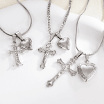 Personligt korshjärthänge Halsband i rostfritt stål med foto Religiösa smycken Födelsedag, jubileum, dopgåva för kristen kvinna