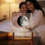 Personalisierte Mondphase Acryl LED-Nachtlicht mit Namen und hölzerne Basis Home Decor Muttertag Geburtstag Geschenk für Mütter Kinder