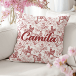 Personalized Retro Western Cowboy Plant Texture Soft Throw Pillow Cover with Name Home Decor Birthday Gift for Family Friends