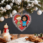 Personalized Romantic Cartoon Couple Acrylic Ornament with Name Car Decor Valentine's Day Anniversary Gift for Couples