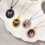 Personalized Photo Pendant Necklace with Engraved Text Dainty Jewelry Mother's Day Anniversary Birthday Gift for Women