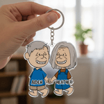 Personalizzato romantico Cartoon coppia portachiavi in acrilico con nomi uso quotidiano San Valentino regalo di anniversario per la coppia fidanzato fidanzata