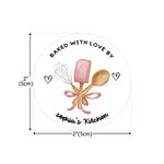 Personalized Baked with Love Self-Adhesive Waterproof Stickers with Text Gift Decor Baking Party Favor for Cooking Lover