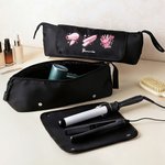 Personalised Pink Pattern Waterproof Hair Styling Tool Storage Bag with Name and Removable Insulated Pad Travel Use Birthday Gift for Hairdressers