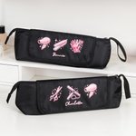 Personalised Pink Pattern Waterproof Hair Styling Tool Storage Bag with Name and Removable Insulated Pad Travel Use Birthday Gift for Hairdressers