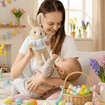 Gepersonaliseerd schattig T-shirt Bunny Pluche Paashaas knuffel met initiaal en naam Paascadeau voor pasgeborenen Kinderen