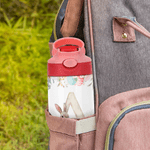 Personalized Cute Easter Bunny Initial  12oz Kid Insulated Name Water Bottle with Handle and Silicone Straw Easter Birthday Gift for Boys Girls