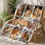 Personalized Paw Print Heart Pet Photos Plaid Soft Throw Blanket with Name Home Decor Birthday Gift for Pet Lovers
