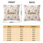 Personalized Retro Western Cowboy Plant Texture Soft Throw Pillow Cover with Name Home Decor Birthday Gift for Family Friends