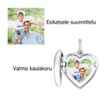 Personoitu sterlinghopeinen sydänmuotoinen valokuvaketju kaiverretulla tekstillä minimalistinen koru syntymäpäivä ja vuosipäivälahja hänelle