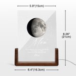 Personalisierte Mondphase Acryl LED-Nachtlicht mit Namen und hölzerne Basis Home Decor Muttertag Geburtstag Geschenk für Mütter Kinder
