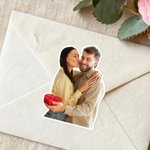 Personalisierte wasserdichte Fotoaufkleber Etiketten Geschenkdekoration Geburtstagsparty Begünstigungen für Familie Freunde