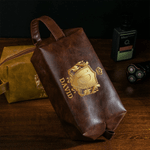 Personlig Heraldic Monogram Crest PU läder necessär med initialer och namn reseaccessoarer Födelsedagspresent för män