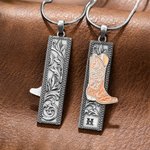 Personalized Western Style Cowgirl Boot Necklace with Monogram Music Festival Birthday Gift for Western Cowgirls