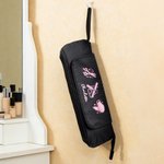 Personalised Pink Pattern Waterproof Hair Styling Tool Storage Bag with Name and Removable Insulated Pad Travel Use Birthday Gift for Hairdressers