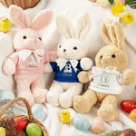 Gepersonaliseerd schattig T-shirt Bunny Pluche Paashaas knuffel met initiaal en naam Paascadeau voor pasgeborenen Kinderen
