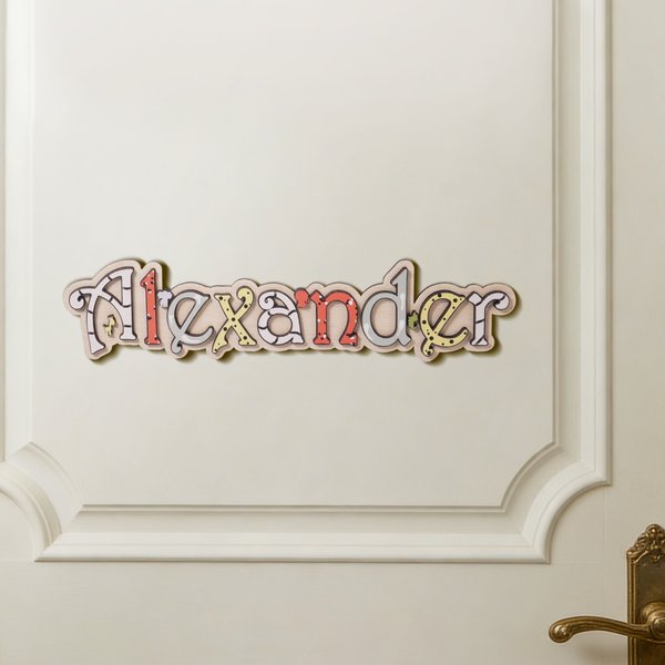 Personalised Safari Space Daisy Design Wooden Toy Box Door Sign with Name Nursery Wall Decor Birthday Gift for Kids