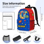 Zaino personalizzato Pop Art Star Boom Comic Style di grande capacità con nome e iniziali Regalo di compleanno per ragazzi e ragazze per il ritorno a scuola