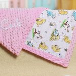 Personalized Classic Winnie the Pooh Soft Dot Blanket with Embroidered Name Nursery Bedding Decor Birthday Baby Shower Gift for Newborn New Mom