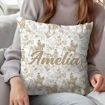 Personalized Retro Western Cowboy Plant Texture Soft Throw Pillow Cover with Name Home Decor Birthday Gift for Family Friends