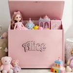 Personalised Safari Space Daisy Design Wooden Toy Box Door Sign with Name Nursery Wall Decor Birthday Gift for Kids