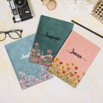 Cuaderno A5 personalizado con flor de nacimiento en estilo acuarela y nombre para uso diario regalo de cumpleaños para amigos y familia